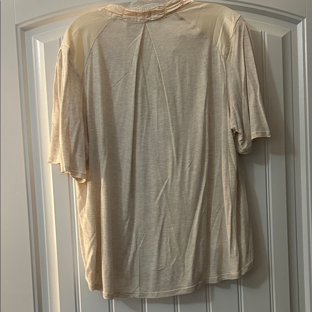 Anthropologie Beige Floral Embroidered Top - Picture 3 of 3